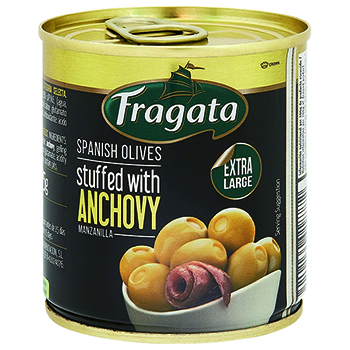 【FOOD de WINE】フラガタ アンチョビ入りオリーブ 85g / 豊産業(Fragata ANCHOVY OLIVE)